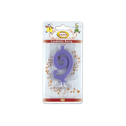 Candelina mini numero 9 glicine, 1pz.