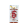 Candelina mini numero 5 rossa, 1pz.