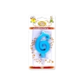 Candelina mini numero 6 celeste, 1pz.