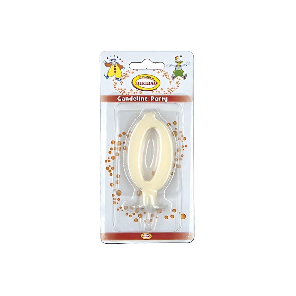 Candelina mini numero 0 avorio, 1pz.