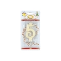 Candelina mini numero 5 avorio, 1pz.