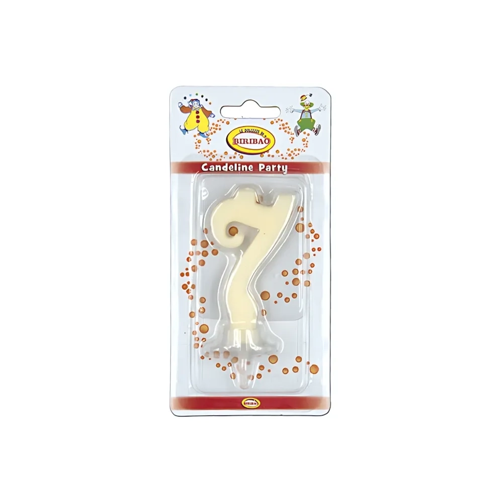 Candelina mini numero 7 avorio, 1pz.