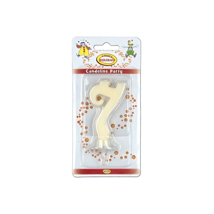 Candelina mini numero 7 avorio, 1pz.