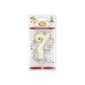 Candelina mini numero 7 avorio, 1pz.