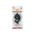 Candelina mini numero 9 nera, 1pz.