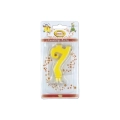 Candelina mini numero 7 gialla, 1pz.
