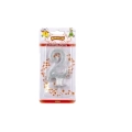 Candelina numero 2 argento glitter, 1pz.