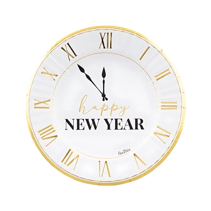 Piatti Happy New Year Clock White 23cm, 8pz.