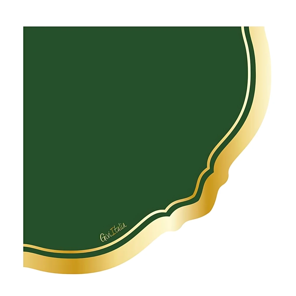 Tovaglioli Liberty Verdone Bordo Oro 33X33cm, 16pz.