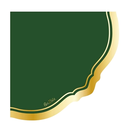 Tovaglioli Liberty Verdone Bordo Oro 33X33cm, 16pz.
