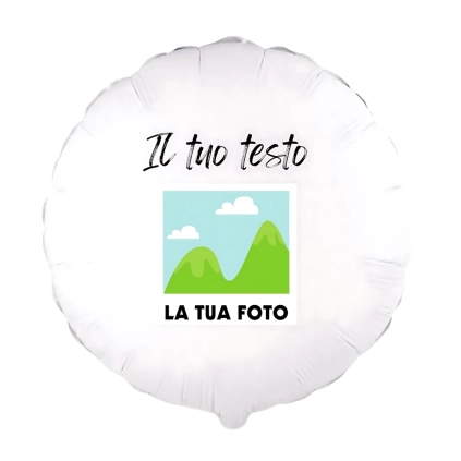 Palloncino tondo personalizzato con foto, testo o logo, 1pz.