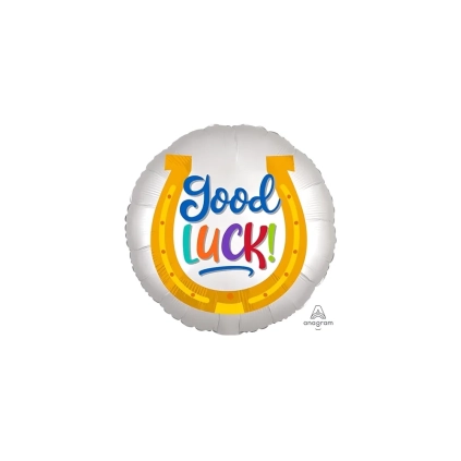 Palloncino Good Luck Ferro di Cavallo standard shape 17" (43cm) in mylar, 1pz.
