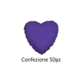 Palloncini cuore Viola standard shape 18" (45cm) in mylar, 50pz.