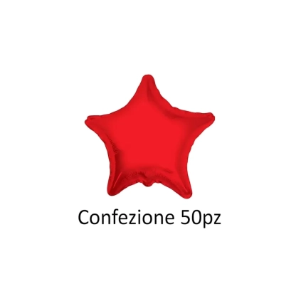 Palloncini Stella Rosso standard shape 18" (45cm) in mylar, 50pz.