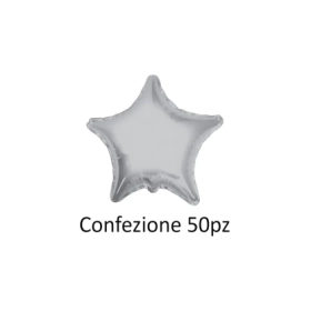 Palloncini Stella Argento standard shape 18" (45cm) in mylar, 50pz.