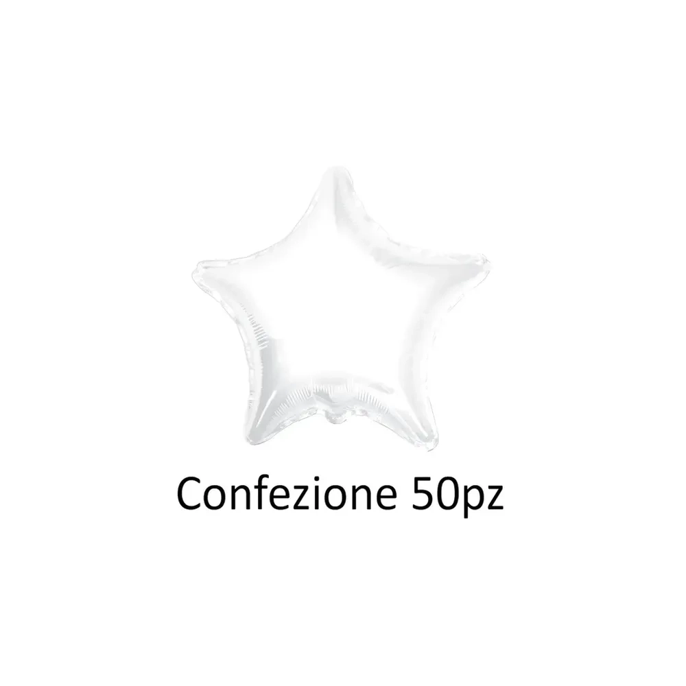 Palloncini Stella Bianco standard shape 18" (45cm) in mylar, 50pz.