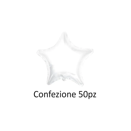 Palloncini Stella Bianco standard shape 18" (45cm) in mylar, 50pz.