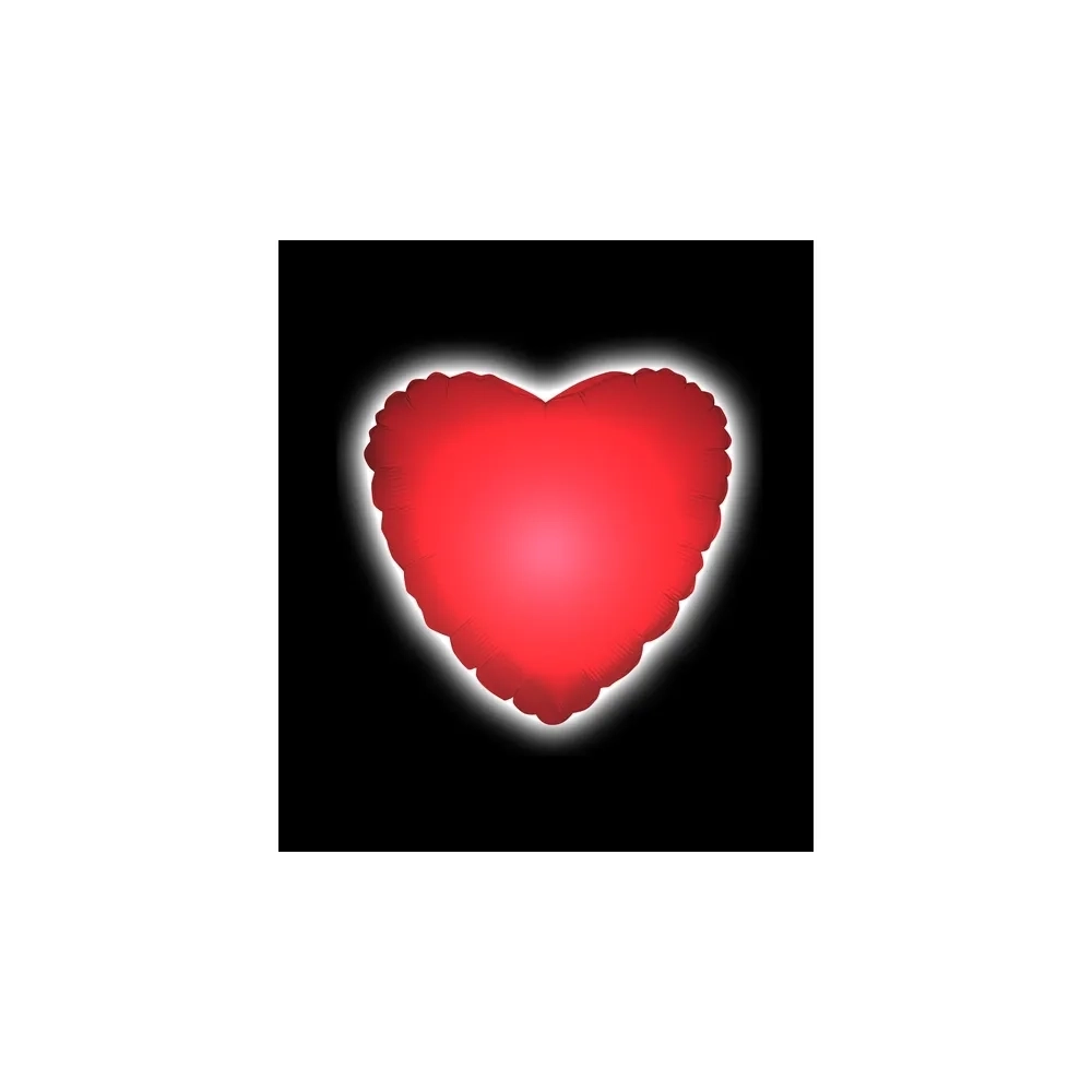 Palloncino Led Balloon cuore Rosso standard shape 22" (55cm) in mylar, 1pz.