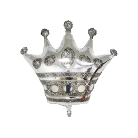 Palloncino Corona Argento super shape 38" (96cm) in mylar, 1pz.