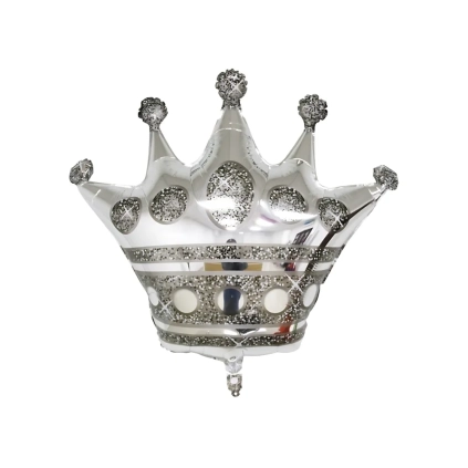 Palloncino Corona Argento super shape 38" (96cm) in mylar, 1pz.