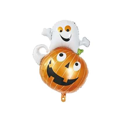 Palloncino Zucca di Halloween e Fantasma super shape 34" (86cm) in mylar, 1pz.