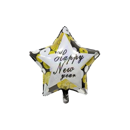 Palloncino stella con testo Happy New Year 28" (71cm), 1pz.