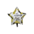 Palloncino stella con testo Happy New Year 28" (71cm), 1pz.