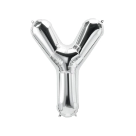 Palloncino Lettera Y Argento super shape 40" (101cm) in mylar, 1pz.
