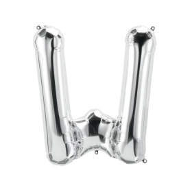 Palloncino Lettera W Argento super shape 40" (101cm) in mylar, 1pz.