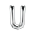 Palloncino Lettera U Argento super shape 40" (101cm) in mylar, 1pz.