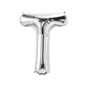 Palloncino Lettera T Argento super shape 40" (101cm) in mylar, 1pz.