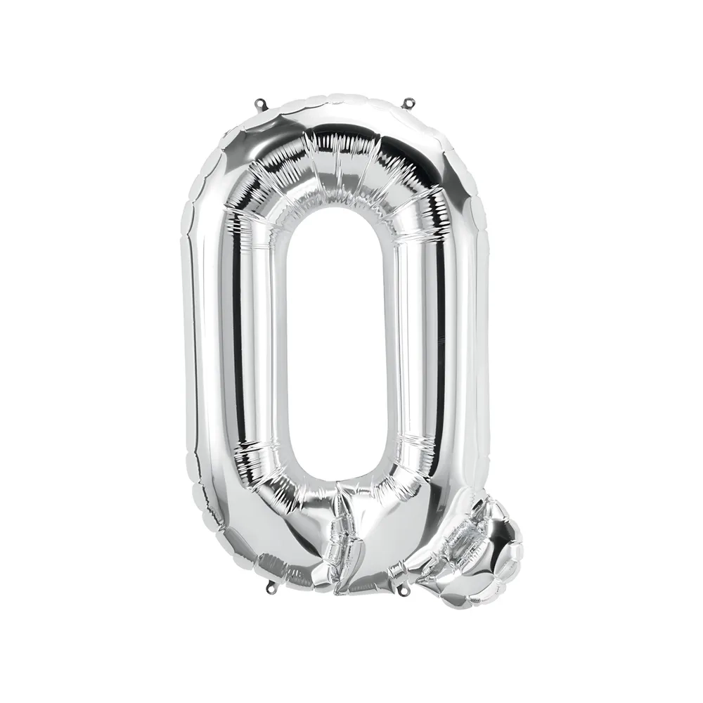 Palloncino Lettera Q Argento super shape 40" (101cm) in mylar, 1pz.