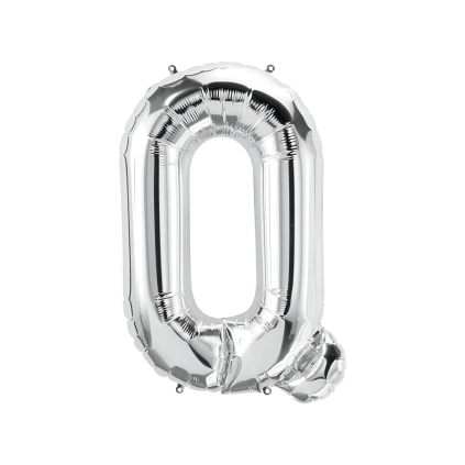 Palloncino Lettera Q Argento super shape 40" (101cm) in mylar, 1pz.