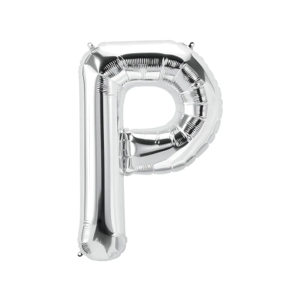 Palloncino Lettera P Argento super shape 40" (101cm) in mylar, 1pz.