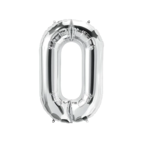 Palloncino Lettera O Argento super shape 40" (101cm) in mylar, 1pz.