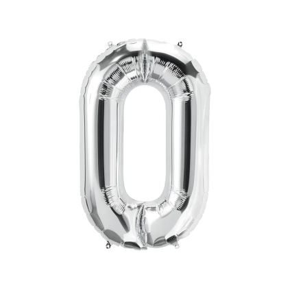 Palloncino Lettera O Argento super shape 40" (101cm) in mylar, 1pz.