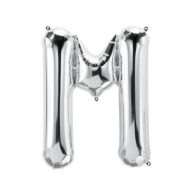 Palloncino Lettera M Argento super shape 40" (101cm) in mylar, 1pz.