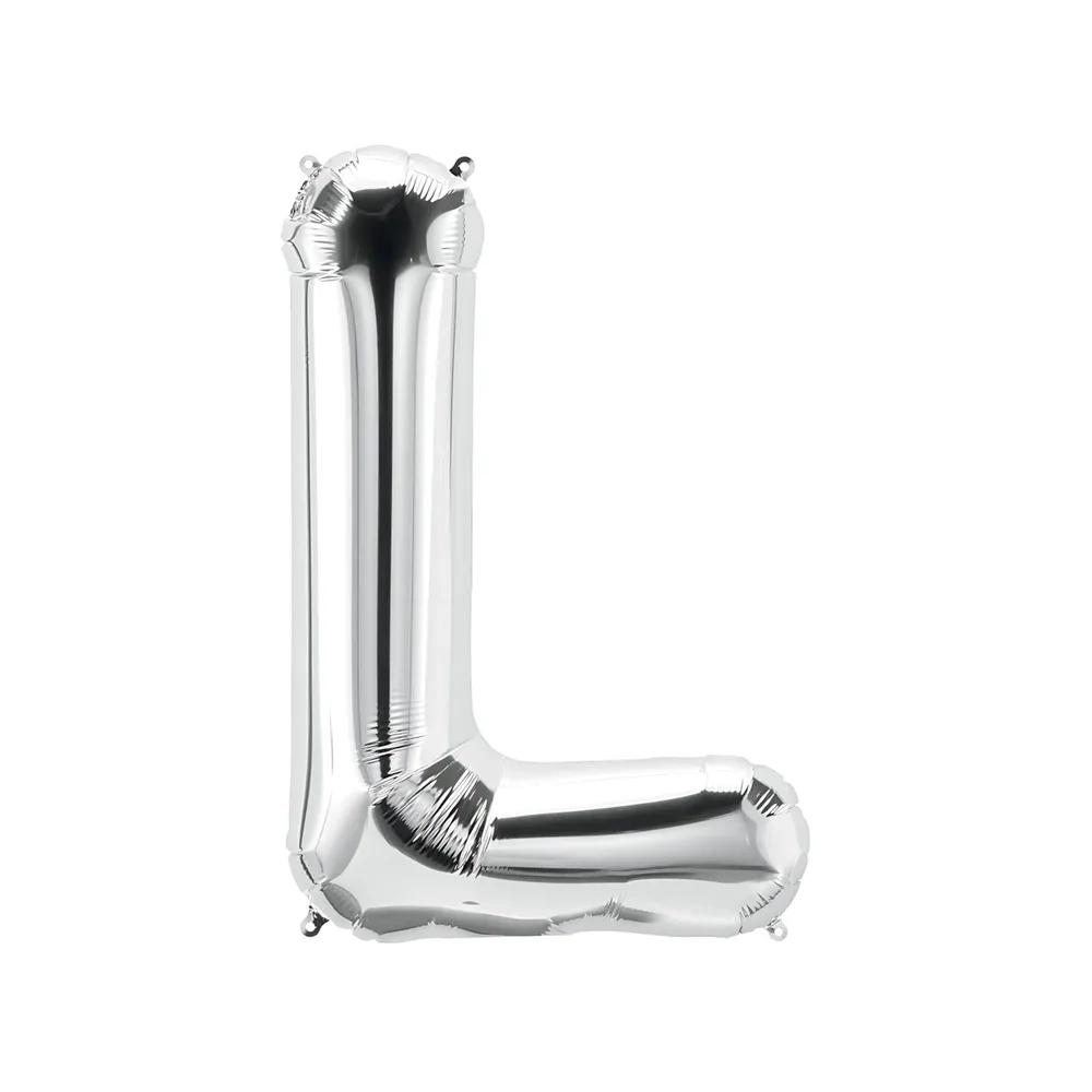 Palloncino Lettera L Argento super shape 40" (101cm) in mylar, 1pz.