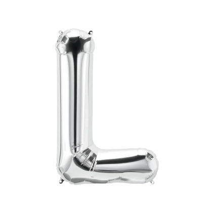 Palloncino Lettera L Argento super shape 40" (101cm) in mylar, 1pz.