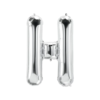 Palloncino Lettera H Argento super shape 40" (101cm) in mylar, 1pz.