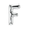 Palloncino Lettera F Argento super shape 40" (101cm) in mylar, 1pz.