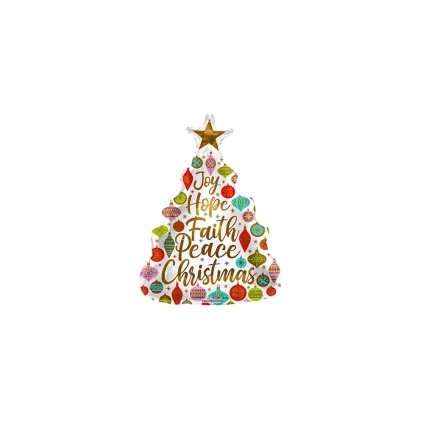 Palloncini Albero di Natale Bianco mini shape 14" (35cm) in mylar, 5pz.