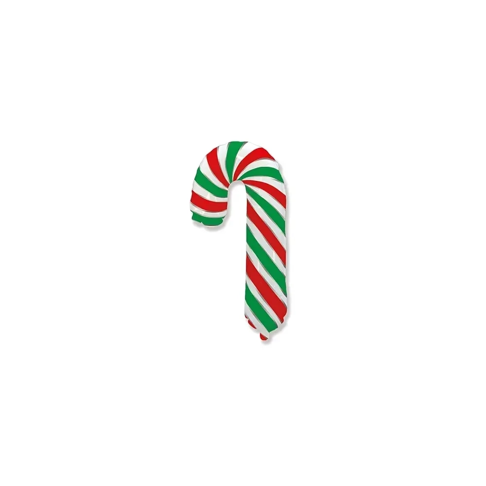 Palloncini Candy Cane Verde Rosso Bianco mini shape 12" (30cm) in mylar, 5pz.