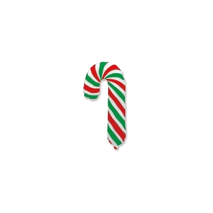 Palloncini Candy Cane Verde Rosso Bianco mini shape 12" (30cm) in mylar, 5pz.