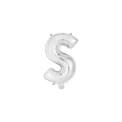 Palloncino Lettera S Argento mini shape 14" (35cm) in mylar, 1pz.