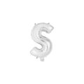 Palloncino Lettera S Argento mini shape 14" (35cm) in mylar, 1pz.
