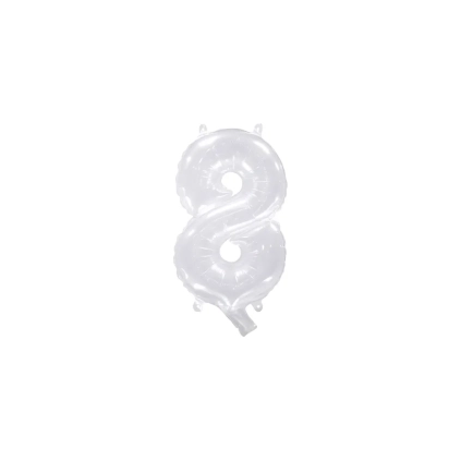 Palloncino numero 8 trasparenti Wide neck mini shape 14" (35cm) in mylar, 1pz.
