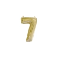 Palloncino numero 7 Champagne con valvola mini shape 14" (35cm) in mylar, 1pz.