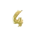 Palloncino numero 4 Champagne con valvola mini shape 14" (35cm) in mylar, 1pz.