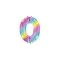 Palloncino numero 0 Multicolor Gradient mini shape 14" (35cm) in mylar, 1pz.